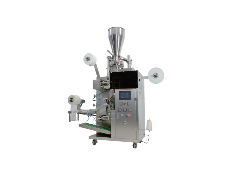 Tea bag packaging machine with inner and outer bag