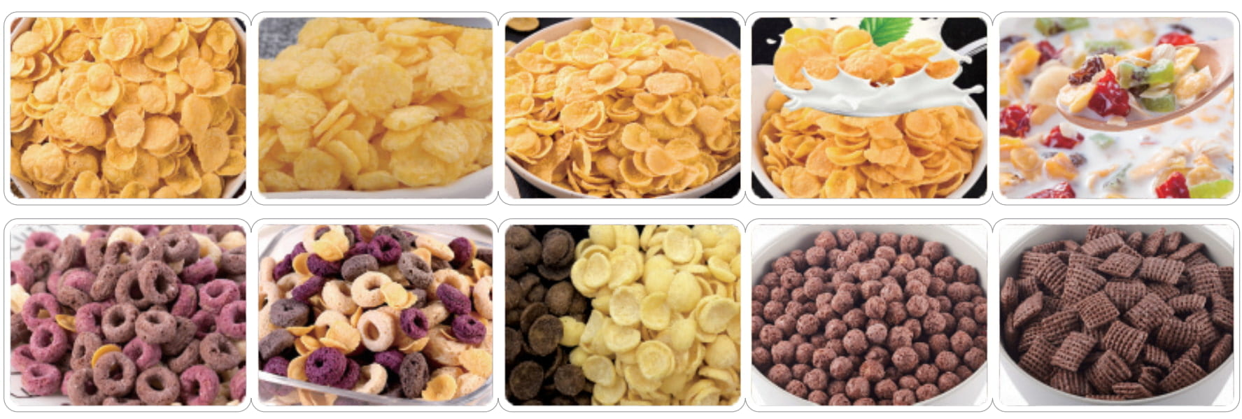 Corn Flakes Breakfast Cereals Food Processing Line